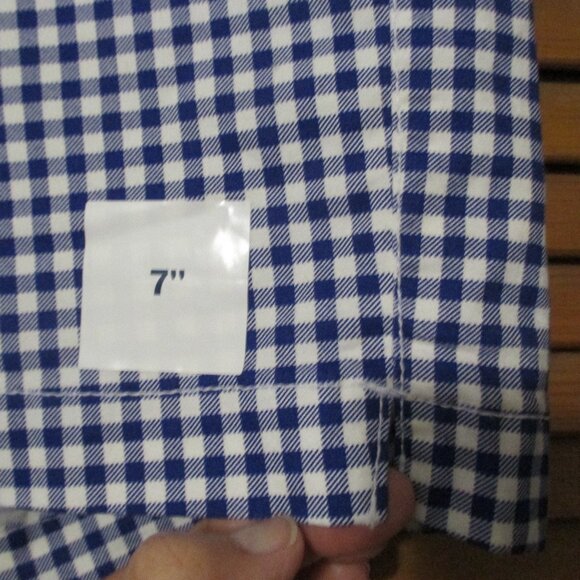 Old Navy shorts NEW gingham royal blue & white, stretch & pockets size 14 - Picture 6 of 8